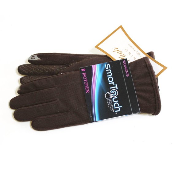Isotoner Women's Winter Gloves Size M L Brown - Picture 1 of 2